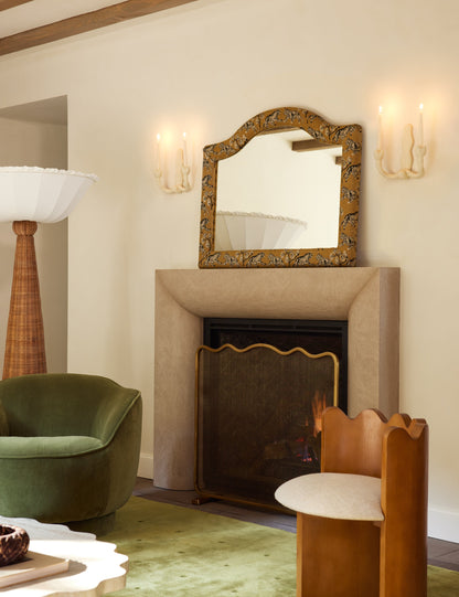 Miroir de cheminée rembourré Tiger par Sarah Sherman Samuel