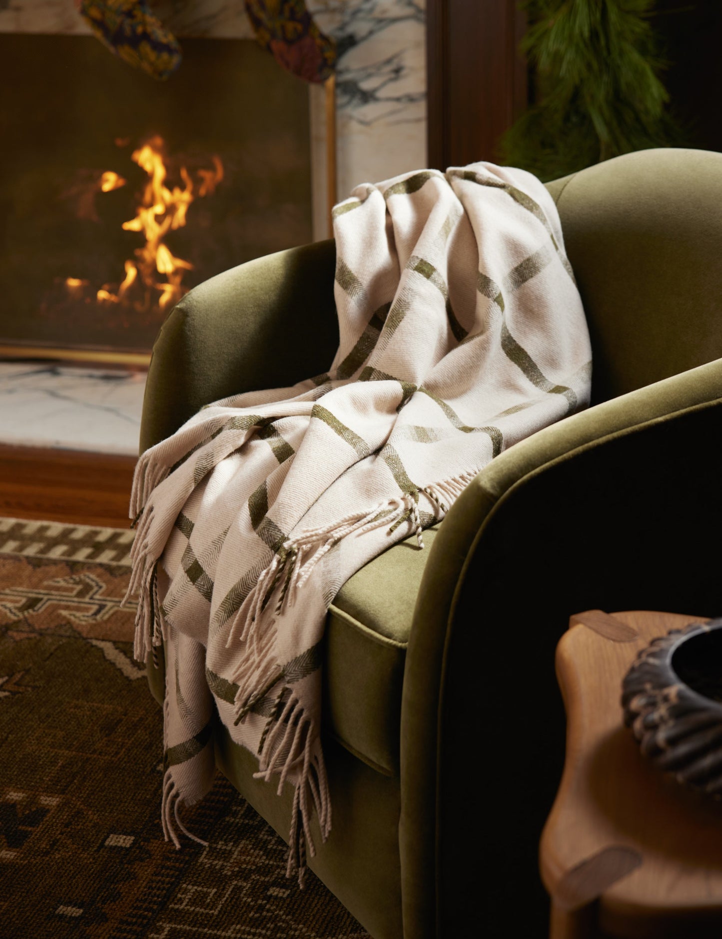 Jeté en laine d'agneau Atwood