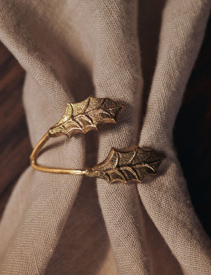 Ronds de serviette en feuille de houx (lot de 4) par Ferm Living