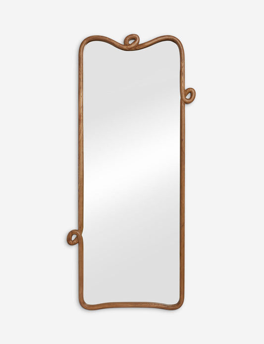 Miroir pleine longueur en bois bouclé par Sarah Sherman Samuel