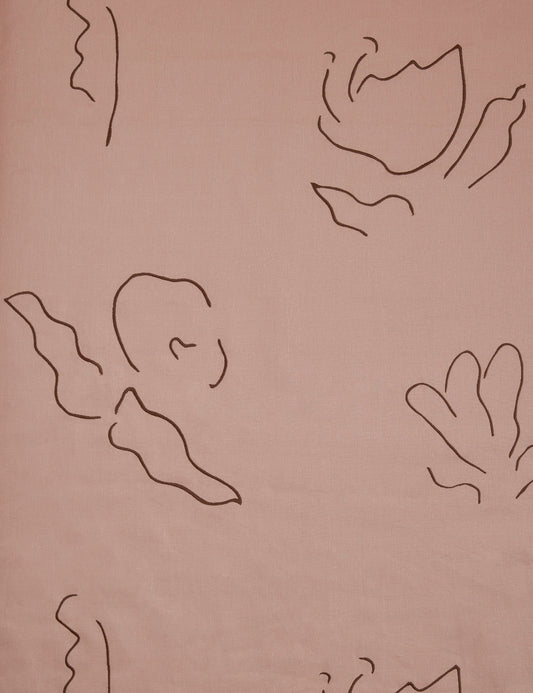 Tissu en lin brodé Narsi par Sarah Sherman Samuel