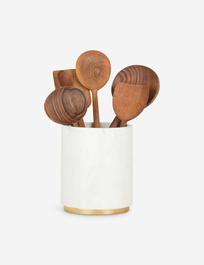 Bidon utilitaire simple en marbre par Hawkins New York